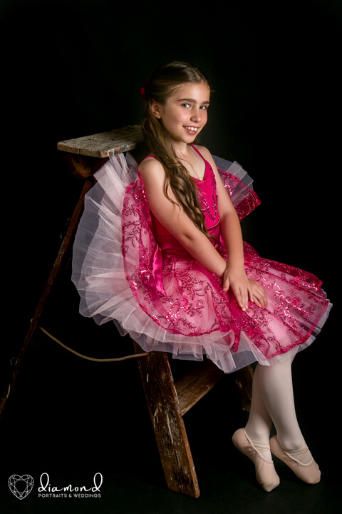 Elodie and Lola in their dance tutus - Diamond Portraits